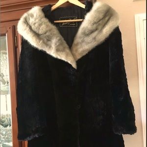 Vintage 1950 Fur Jacket Mink Collar Hahn Fur Company Chicago